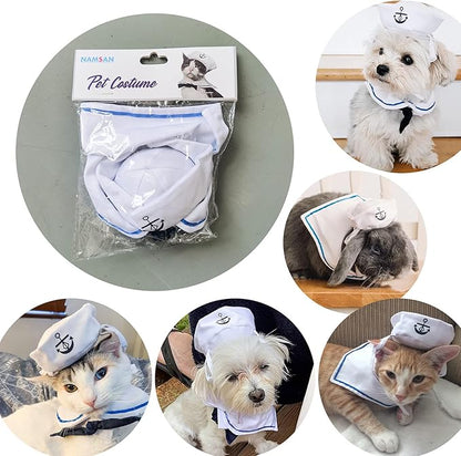 NAMSAN Pet Sailor Costumes for Cats Small Dogs