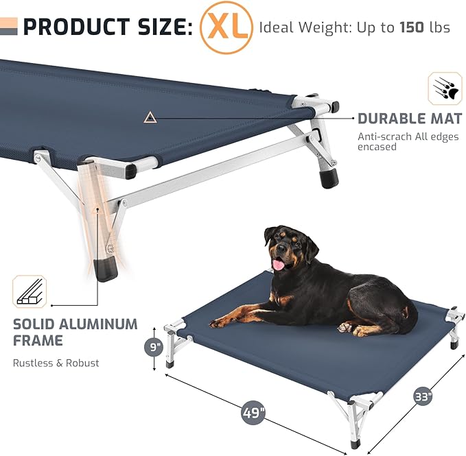 Elevated Cooling Cots Dog Bed: Raised Outdoor & Indoor Pet Cot