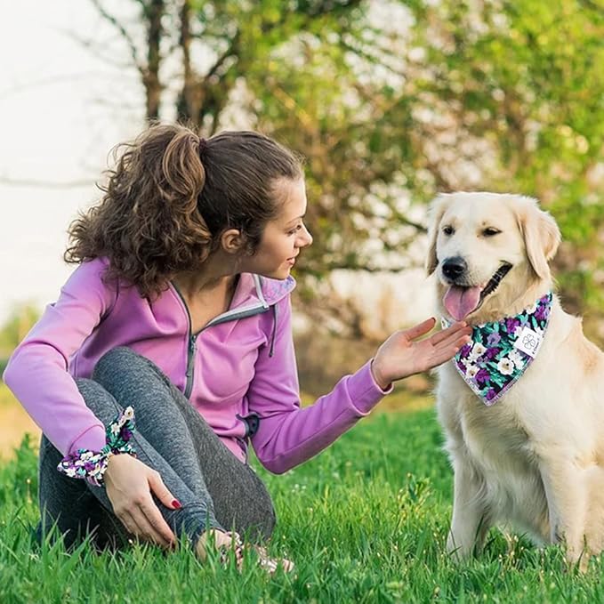E-Clover Dog Bandanas & Matching Scrunchie Set Hawaii