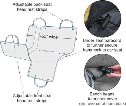 Kurgo Rover Dog Hammock Car Seat Cover for Pets 55" Wide