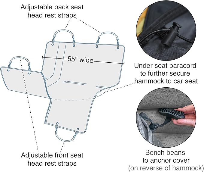 Kurgo Dog Car Seat Cover 55 Inches, 55")