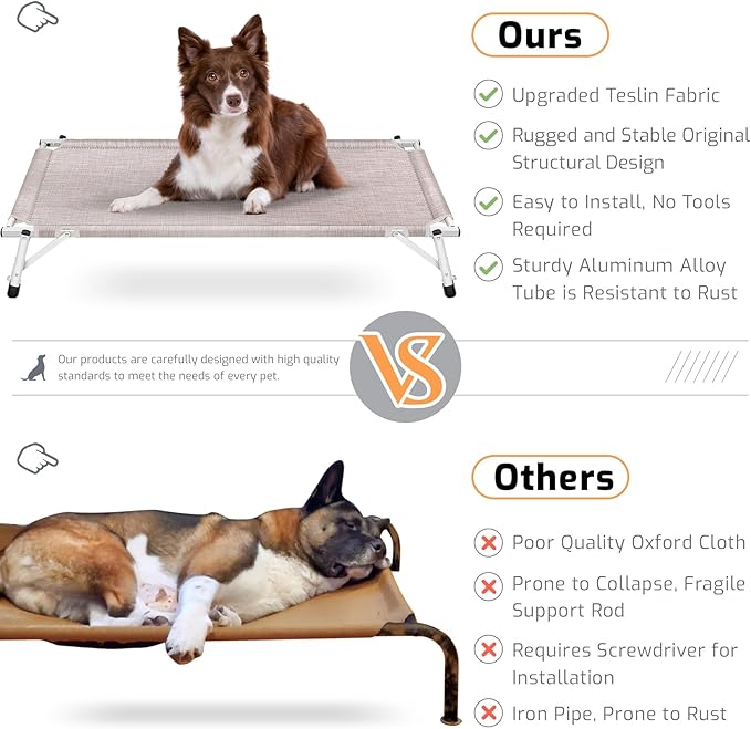 Dog Bed Medium Size Dog: Raised Elevated Cooling Cots Chew Proof Dog Bed