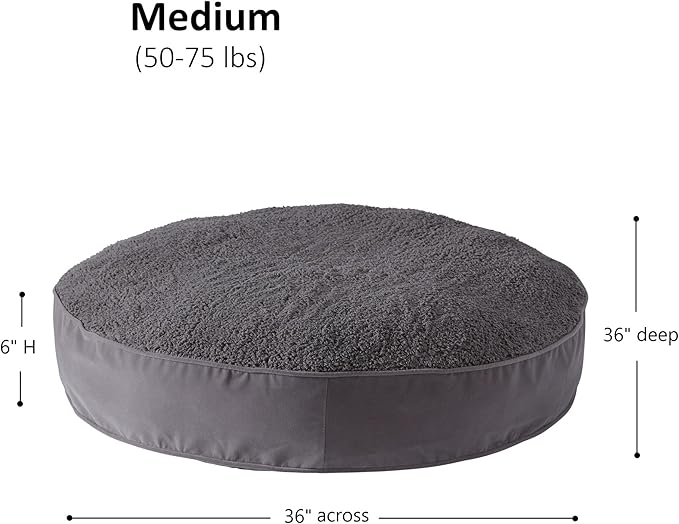 Happy Hounds Scout Deluxe Round Pillow Style Sherpa Dog Bed (36 x 36 in.),