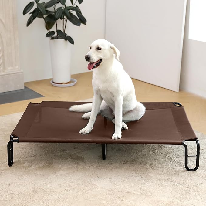 pettycare Elevated Outdoor Dog Bed 85 lbs,Brown