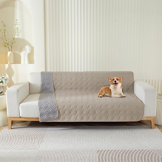 SYSLOON Waterproof Dog Bed Cover Sofa,Car,82"x82",Beige