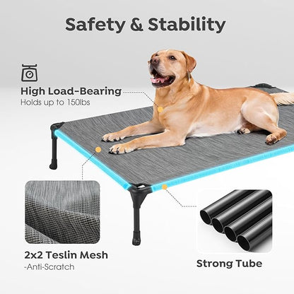 Veehoo 2 Pack Raised Dog Bed 42" x 30", Black CWC1803-L