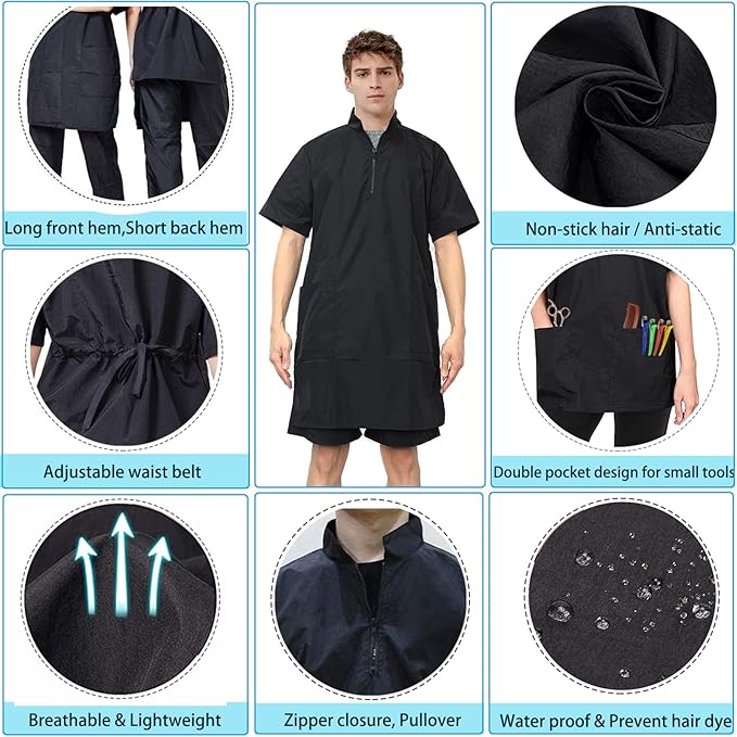 Gliitatu Dog Grooming Smock 2 Pack Barber Jackets