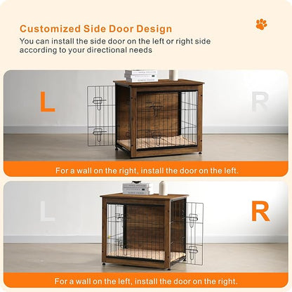DWANTON Dog Crate Furniture with Cushion 27.2" L,