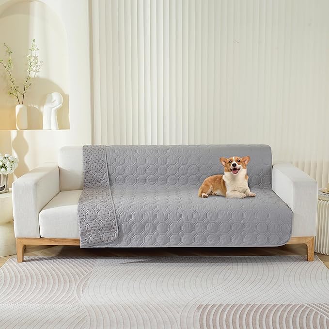 SYSLOON Waterproof Dog Bed Cover Sofa,Car,68"x82",Light Grey
