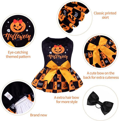 CuteBone Dog Dresses Velvet Holiday Small Dogs Clothes CVA24L-D