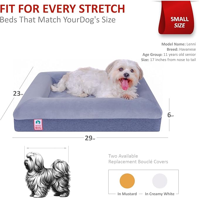 Premium Waterproof Orthopedic Dog Bed for Small Dogs Made Out of Velvet 29" x 23" x 6"