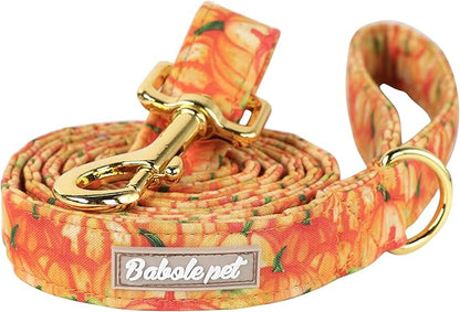 Halloween Dog Leash Durable Handmade Orange Gold Pumpkin 120cm