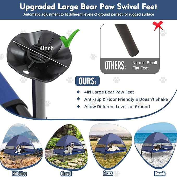 Upgraded Elevated Dog Bed with Canopy