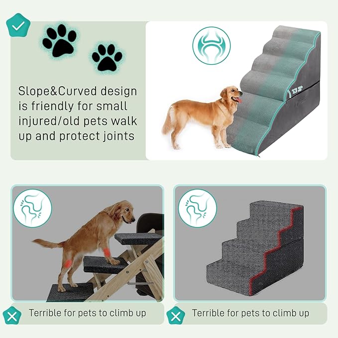 Foam Dog Stairs/Dog Steps 30-36 inches, 6 Tier