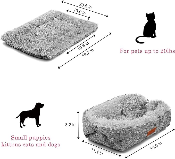 Cat Bed Small Dog Bed 23.6x19.7inch