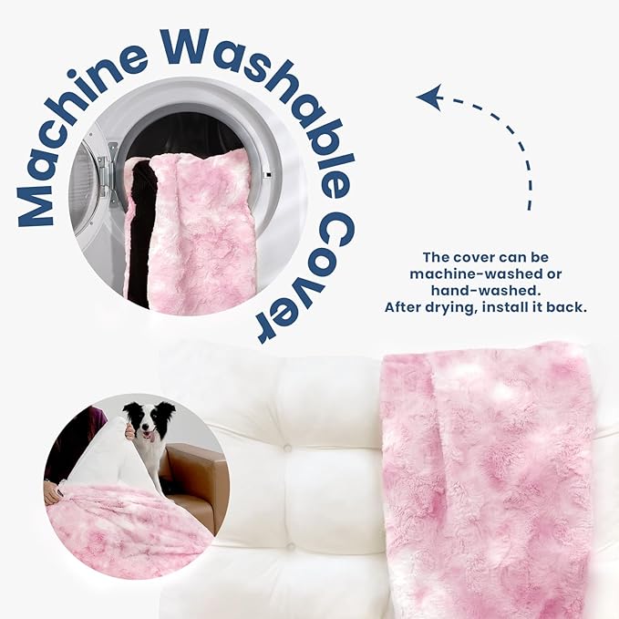Washable Dog Bed Deluxe Breeds.35 * 23",Pink