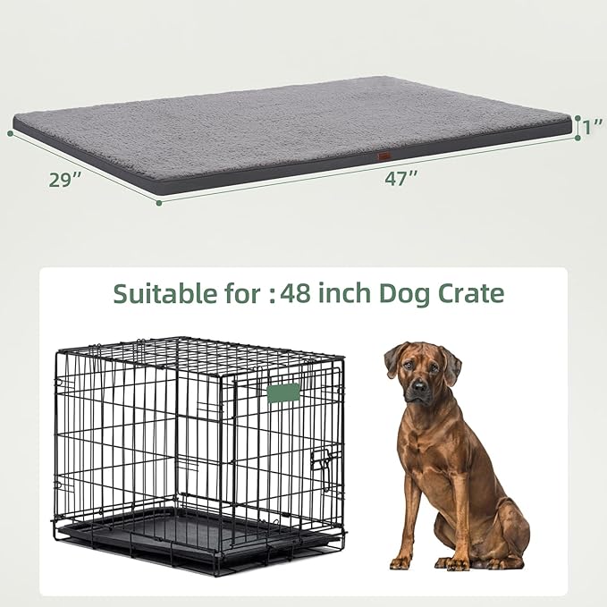 Dog Crate Bed Pad Mat Reversible (Cool&Warm) with Removable Washable Cover 47x29 Inch,