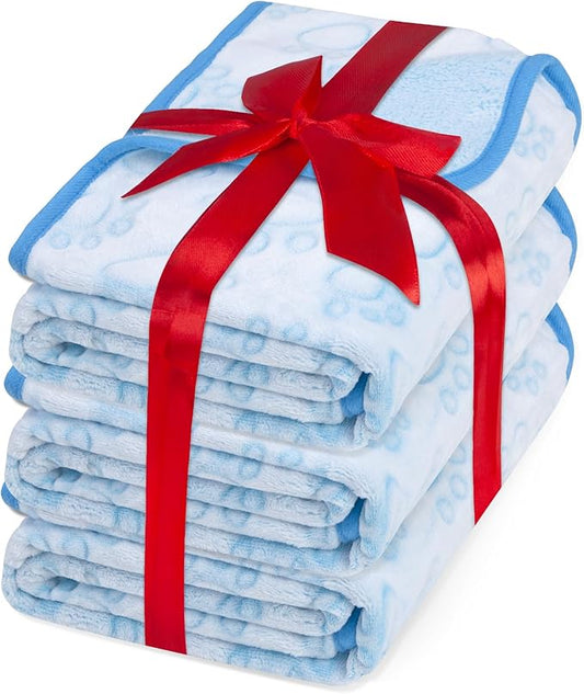 Stuffed 3pcs Premium Soft Dog Blankets for Small Dogs, Cat Blanket Calming Washable for Bed Couch Crate Protection Cover, Dog Puppy Kitten Essentials Christmas Dog Gifts, 24 * 32 inche, Blue