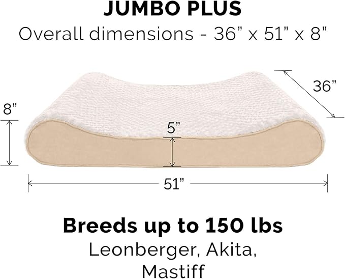 Furhaven Orthopedic Dog Bed for Large Dogs w/ Removable Washable Cover 150 lbs