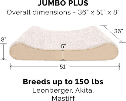 Furhaven Memory Foam Dog Bed for Large Dogs w/ Removable Washable Cover 150 lbs