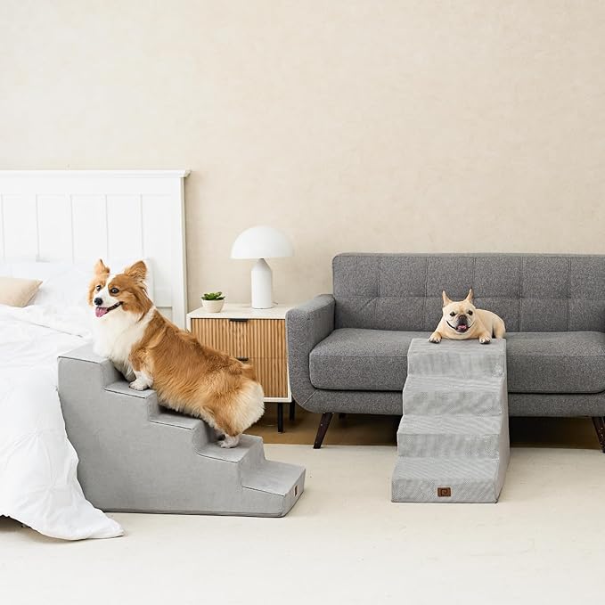 EHEYCIGA Dog Stairs for Small Dog 22.5”H 5-Step Slope