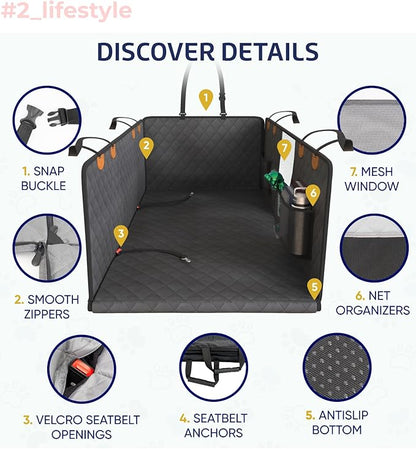 Katziela Back Seat Extender for Dogs-Large Space 2 Foams 425Lbs