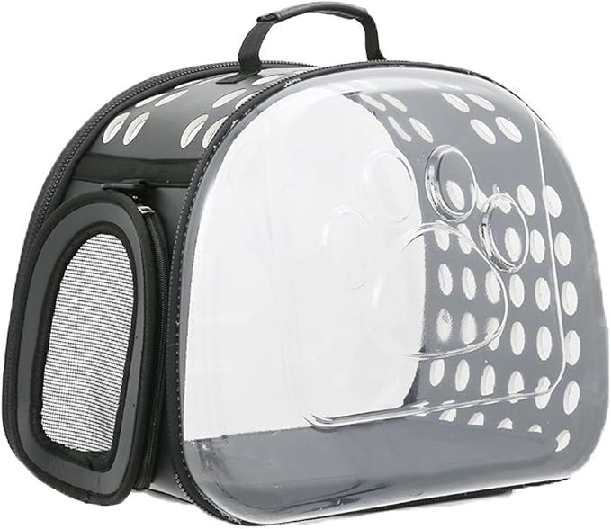 Cat Carrier Collapsible Breathable Package,Space Capsule Transparent Portable Bags Foldable Handbag for Pets Dogs Kitten Puppies,Designed for Travel, Hiking, Walking & Outdoor Use (Grey)