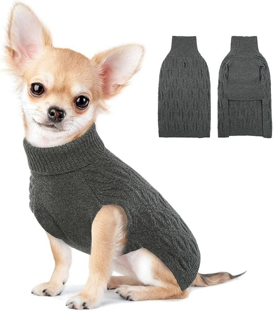 BRKURLEG Thermal Knitted Dog Sweater for Small Dog