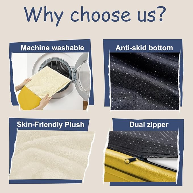 Orthopedic Washable Large Dog Bed: Large Dog Bed Bolster Waterproof