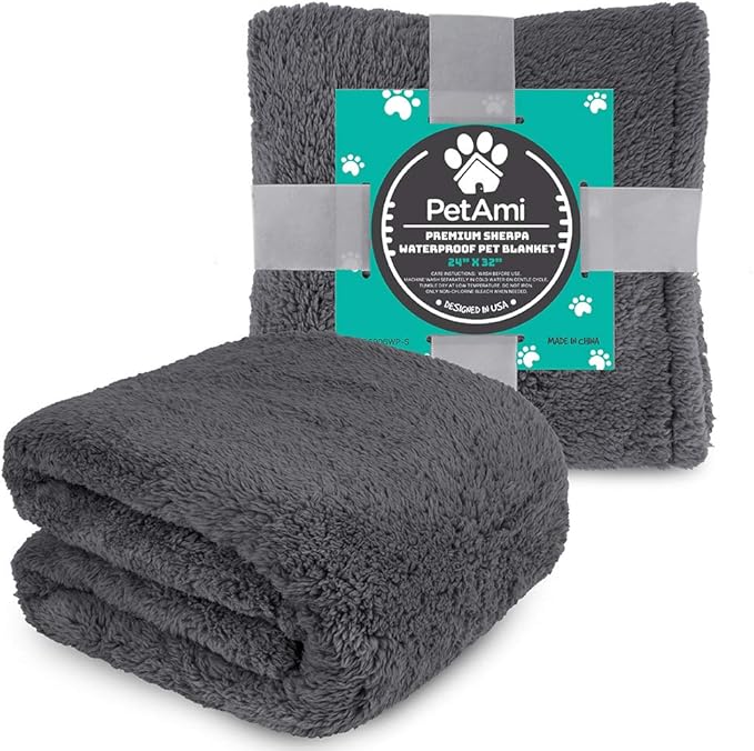 PetAmi Fluffy Waterproof Dog Blanket for Small Medium Dogs 24x32)