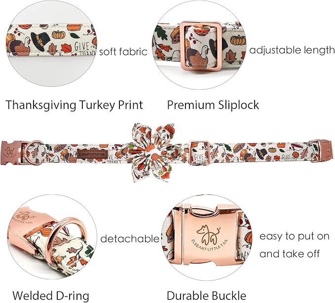 Elegant little tail Dog Collar with Flower