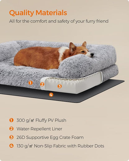 Feandrea Dog Bed 30 x 23 x 9 Inches, UPGW231G01