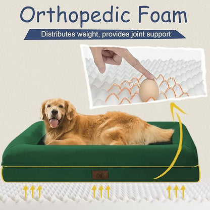 Orthopedic Washable Large Dog Bed: XLarge Dog Bed Bolster Waterproof