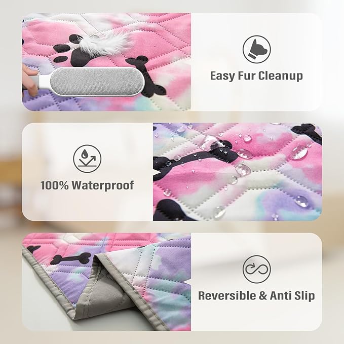 Dog Bed Cover for Pets Blankets Rug Pads for Couch Protection Waterproof Bed Covers Dog Blanket Furniture Protector Reusable Changing Pad (20X30