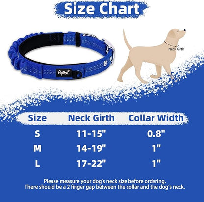 PUPTECK Heavy Duty Dog Collar with Handle Bungee for Small Medium Large Dogs