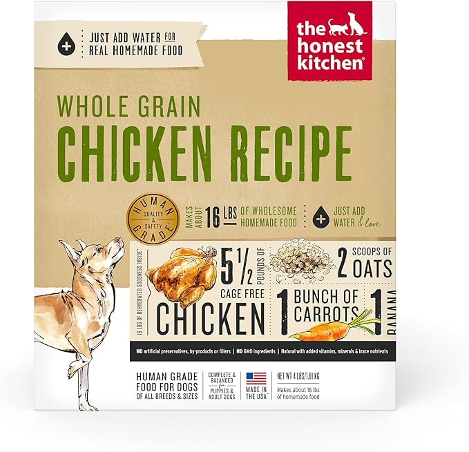 The Honest Kitchen Dehydrated Whole Grain Chicken Dog Food, 4 lb Box