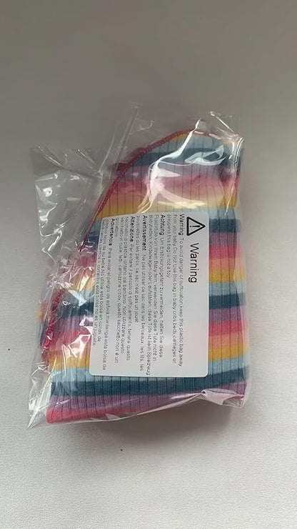 Small Medium Dog Clothes Rainbow Striped Dog Shirts Stretchable Long Sleeve Cat T-Shirt Pet Outfits for Chihuahua Yorkie Teddy (Pink Edge