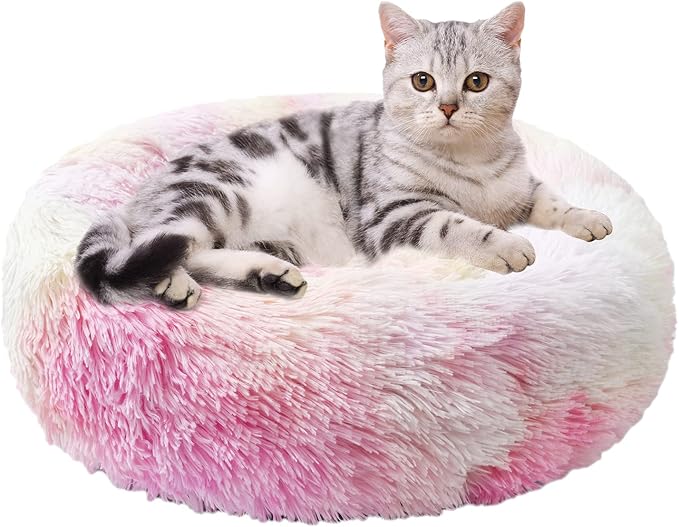 Aurako Cat Bed Dog Bed Round Cushion Pet 16" Iridescent