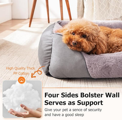 MIXJOY Washable Pet Beds for Dogs and Cats (20x19in, Grey)