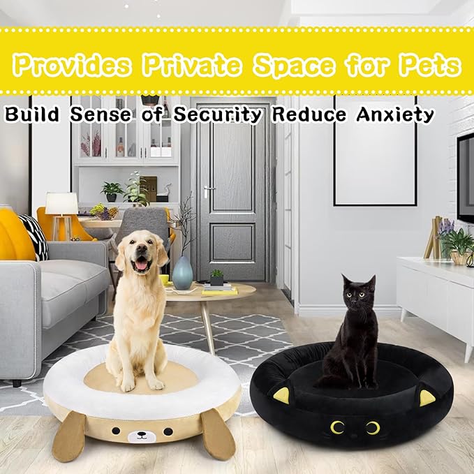 Black Cat Bed Calming Dog Bed
