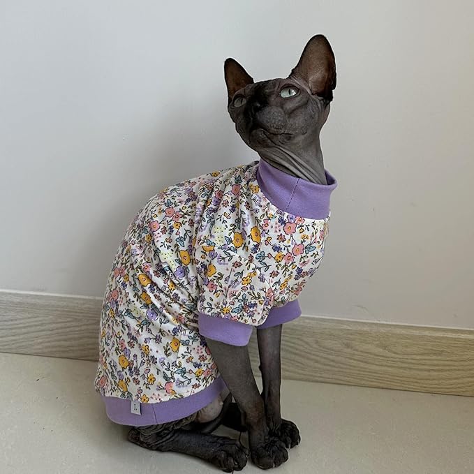 Sphynx Hairless Cat Cute Summer Cotton T-Shirts Pet Clothes 1))