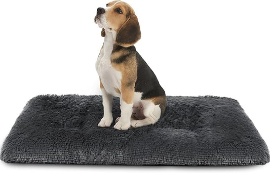Dog Crate Pad Ultra Soft Dog Bed Mat Washable Pet Kennel Bed with Non-Slip Bottom Fluffy Plush Sleeping Mat for Large Medium Small Dogs 35 x 22 Inch