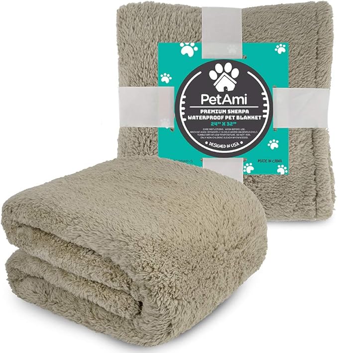 PetAmi Fluffy Waterproof Dog Blanket for Small Medium Dogs 24x32)