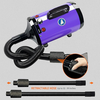 Pet Grooming Dryer with Adjustable Speed and Temperature Control