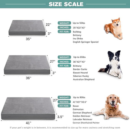 Vonabem Waterproof Dog Beds Large Medium Sized Dogs 36 inch, 35"x22", Gray