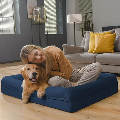 Orthopedic Washable Large Dog Bed: Jumbo Dog Bed Bolster Waterproof