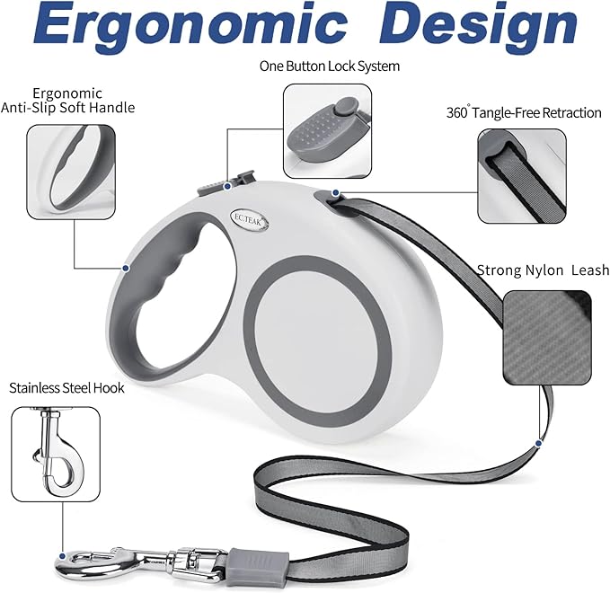 Retractable Dog Leash 26 FT 110lbs, Strong