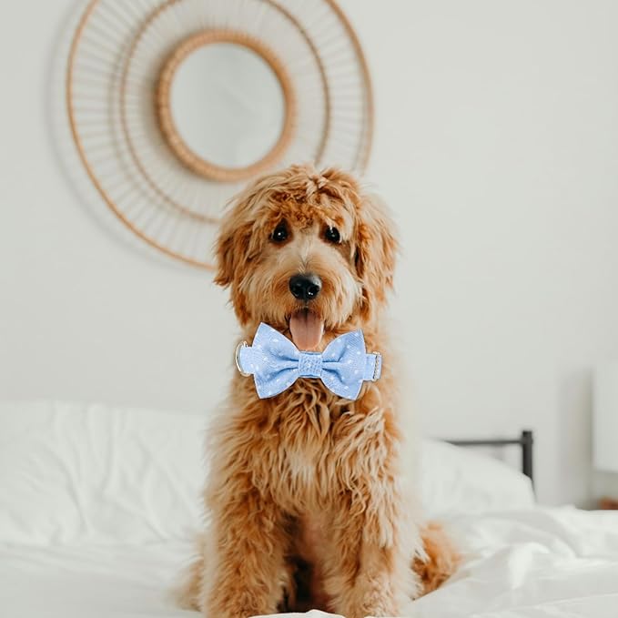Adjustable Pet Bow Tie and Dog Collar for Small Medium Large Dogs
