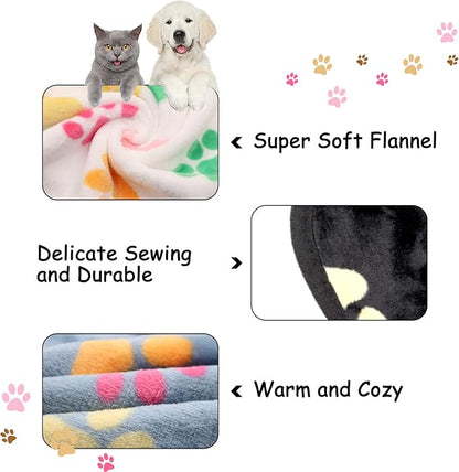 3 Pack Dog Blankets for Large Medium Small Dogs, Super Soft Warm Fluffy Flannel Pet Blanket for Puppy, Black, Grey, and White Cat Blanket, 30 * 20 Inches