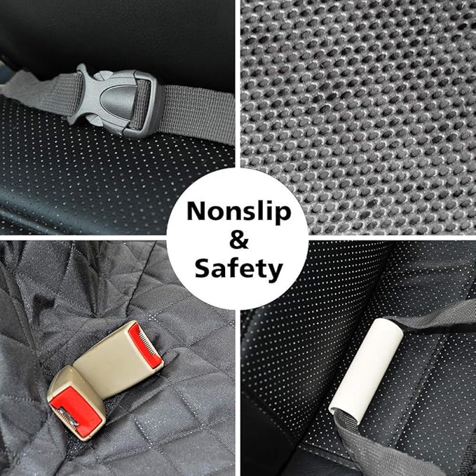 Honest Luxury Quilted Dog Car Seat Covers with Side Flap Pet Backseat Cover for Cars (Large(57''Wx60''L), Gray)